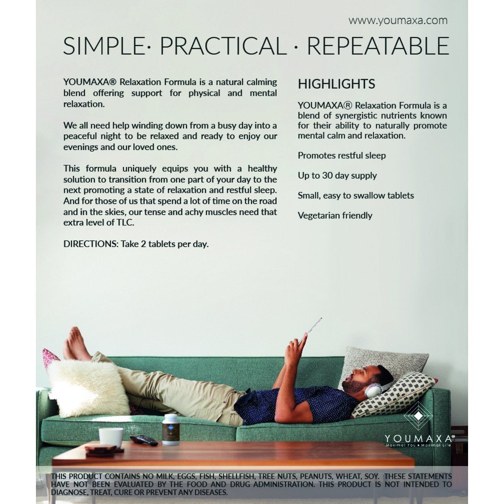 YOUMAXA® Relaxation Formula (Physical and Mental Relaxation Support Supplement)