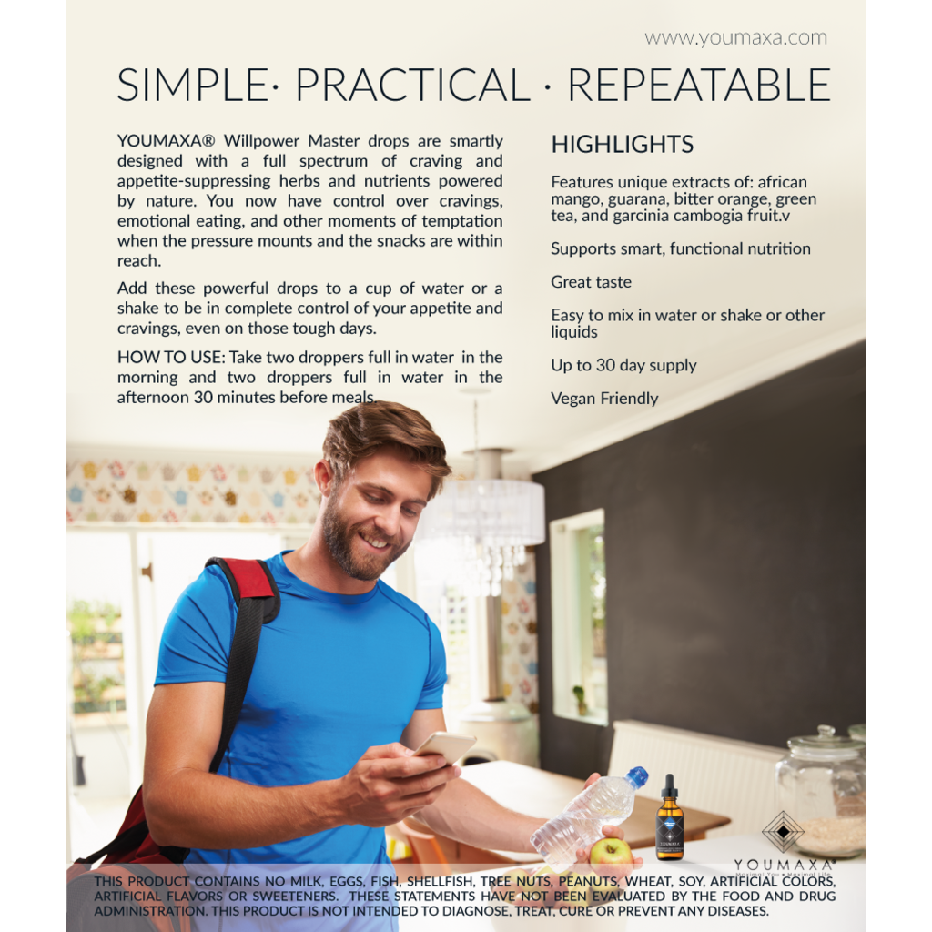 YOUMAXA® Willpower Master (Craving & Emotional Eating Support Supplement)